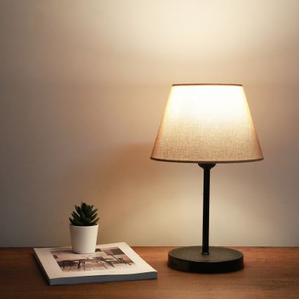 Stolní lampa AYD 1xE27/40W/230V béžová/černá