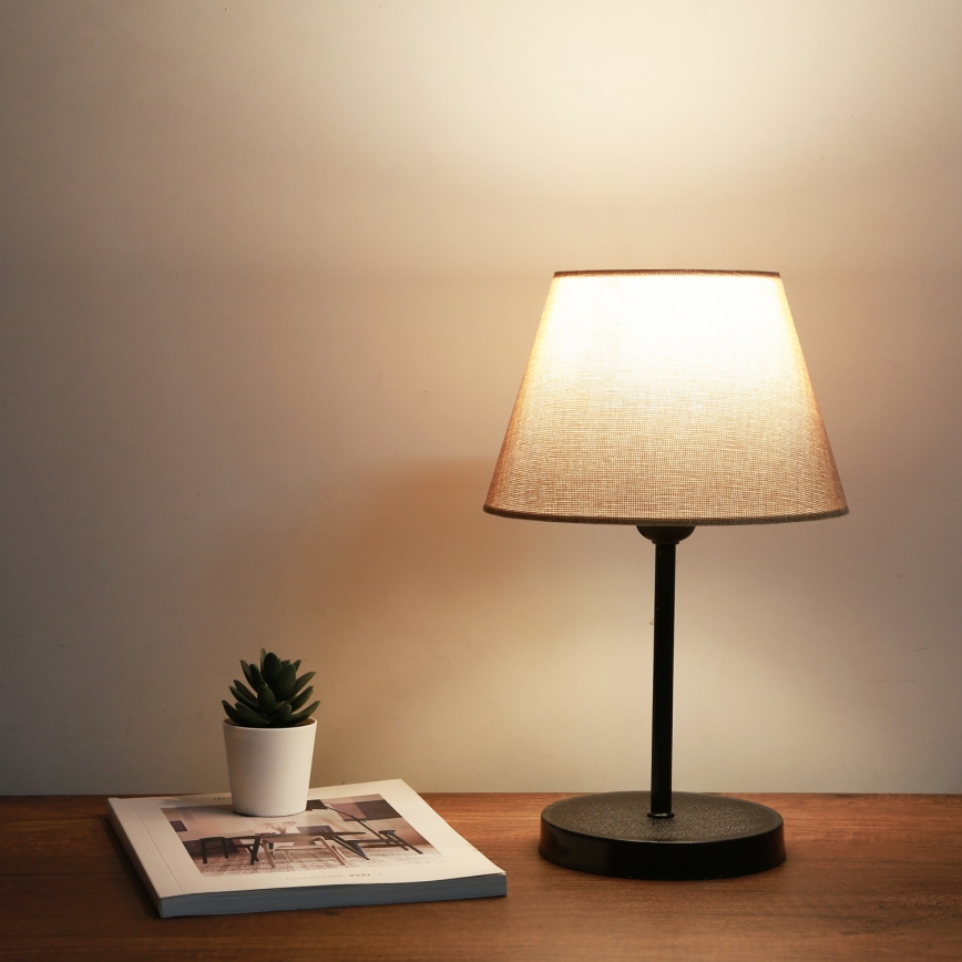 Stolní lampa AYD 1xE27/40W/230V béžová/černá