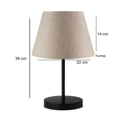Stolní lampa AYD 1xE27/40W/230V béžová/černá