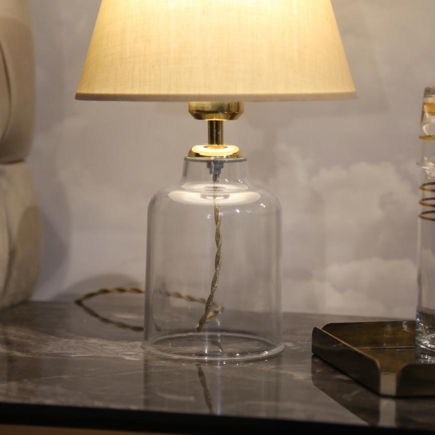 Stolní lampa AYD 1xE27/40W/230V béžová/čirá