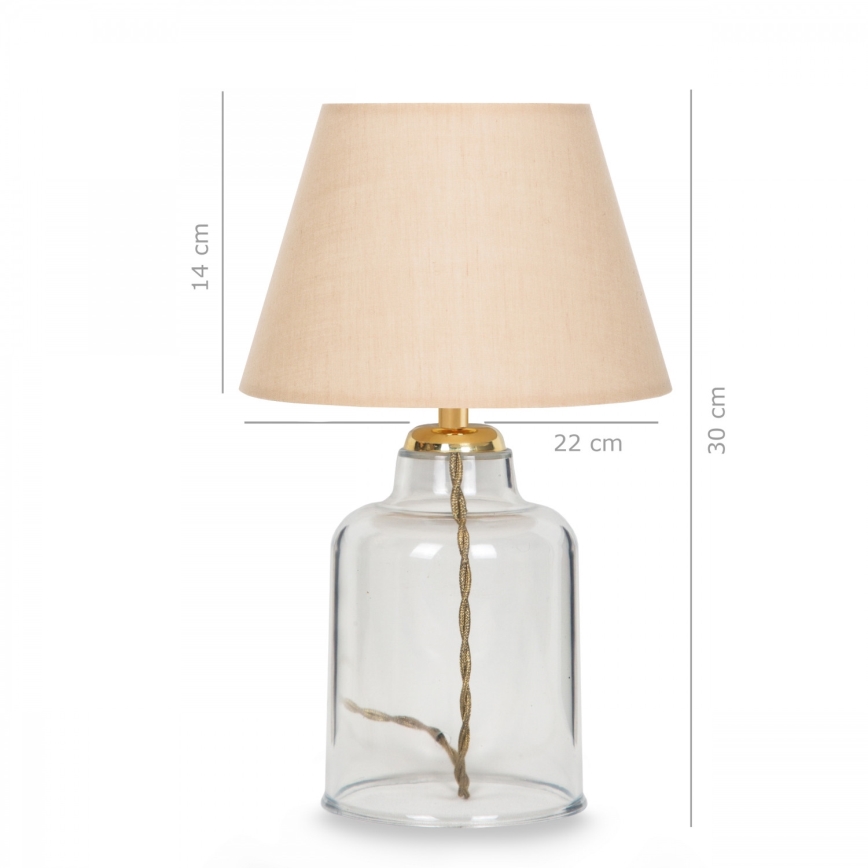 Stolní lampa AYD 1xE27/40W/230V béžová/čirá