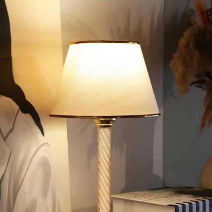 Stolní lampa AYD 1xE27/40W/230V béžová/zlatá