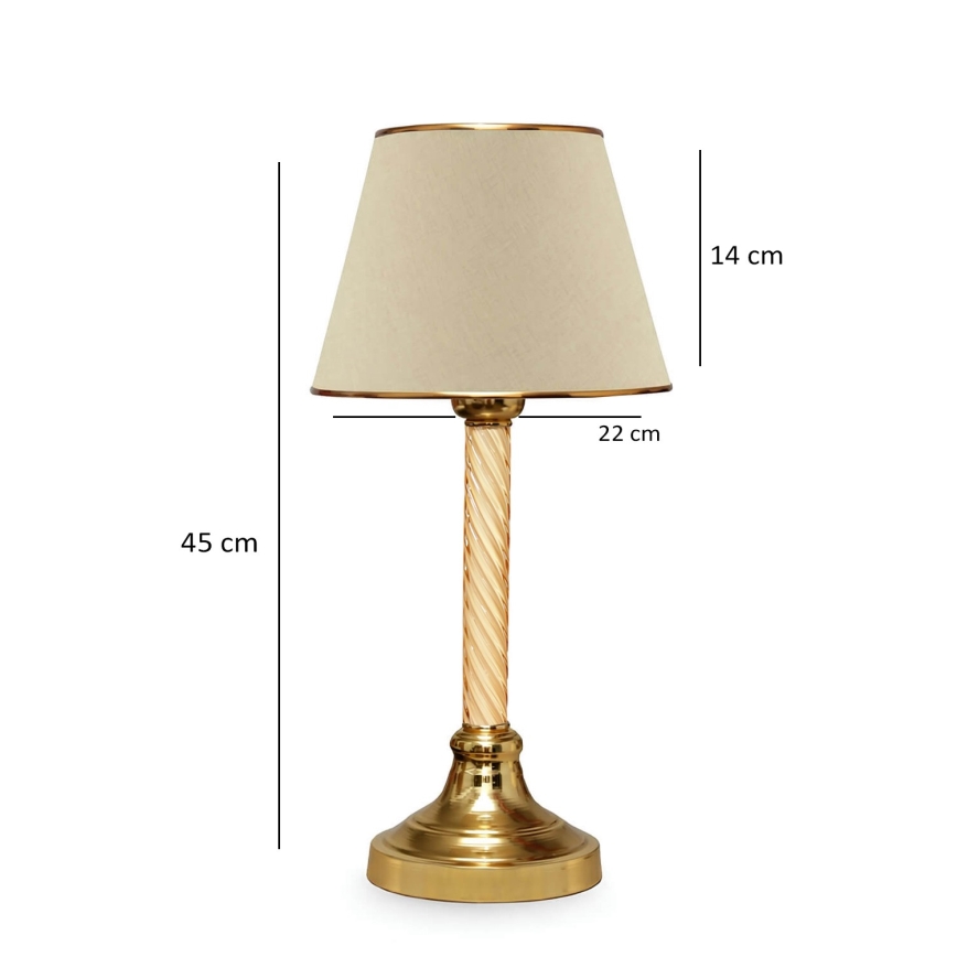 Stolní lampa AYD 1xE27/40W/230V béžová/zlatá