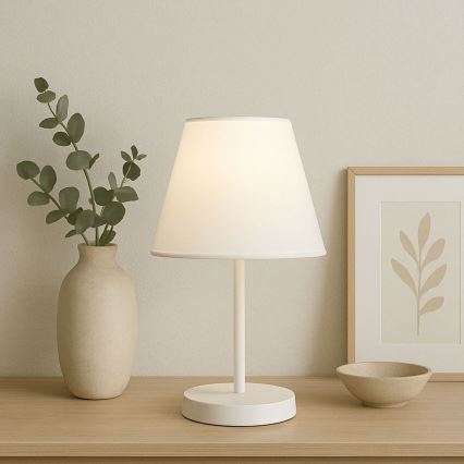 Stolní lampa AYD 1xE27/40W/230V bílá