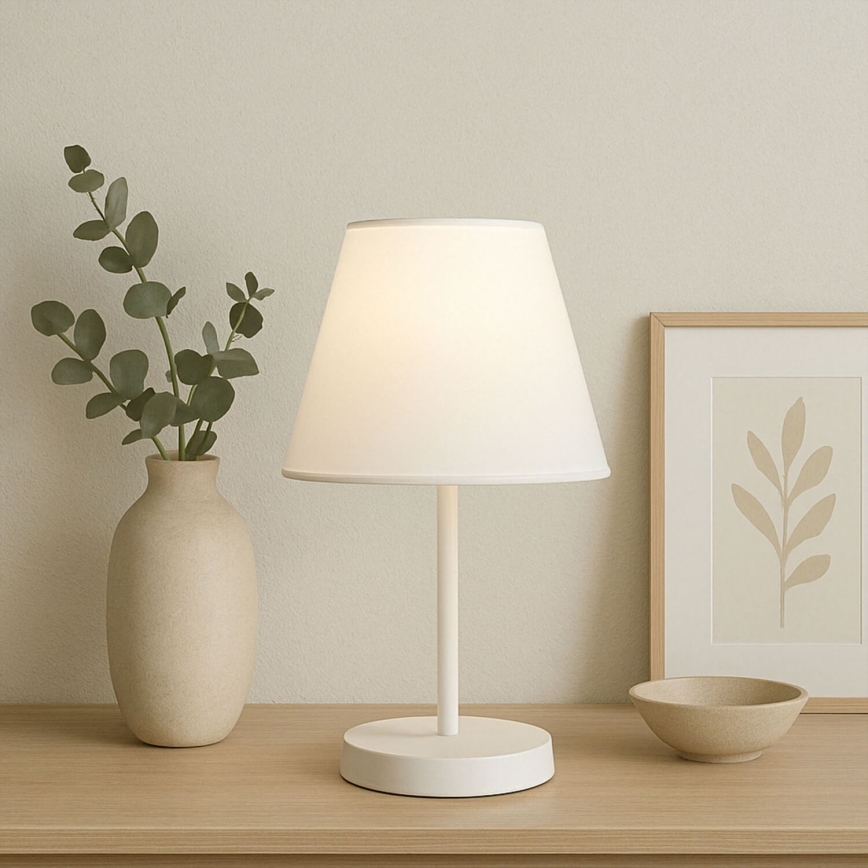 Stolní lampa AYD 1xE27/40W/230V bílá