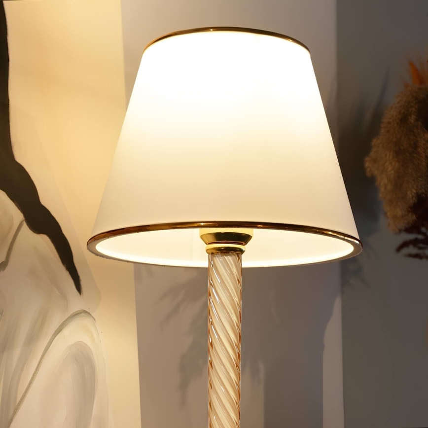 Stolní lampa AYD 1xE27/40W/230V bílá/zlatá