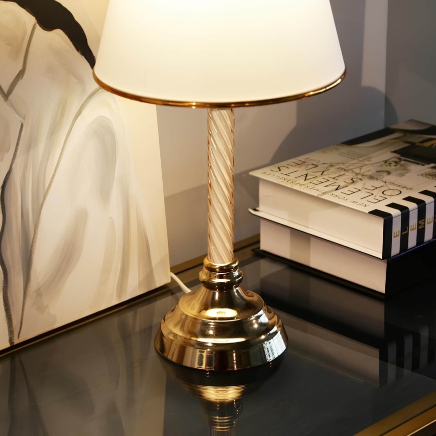 Stolní lampa AYD 1xE27/40W/230V bílá/zlatá
