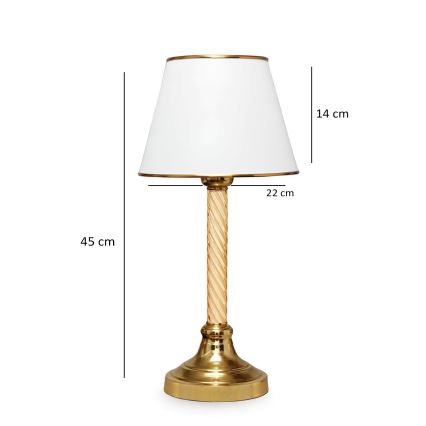 Stolní lampa AYD 1xE27/40W/230V bílá/zlatá