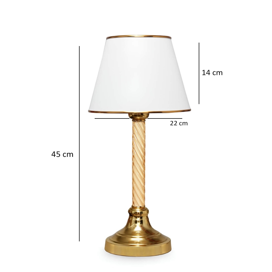 Stolní lampa AYD 1xE27/40W/230V bílá/zlatá