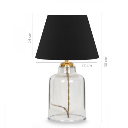 Stolní lampa AYD 1xE27/40W/230V černá/čirá