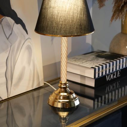 Stolní lampa AYD 1xE27/40W/230V černá/zlatá