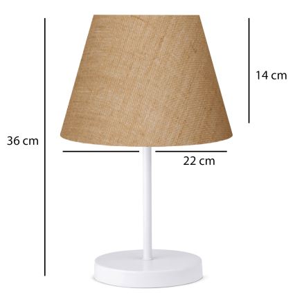 Stolní lampa AYD 1xE27/40W/230V hnědá/bílá