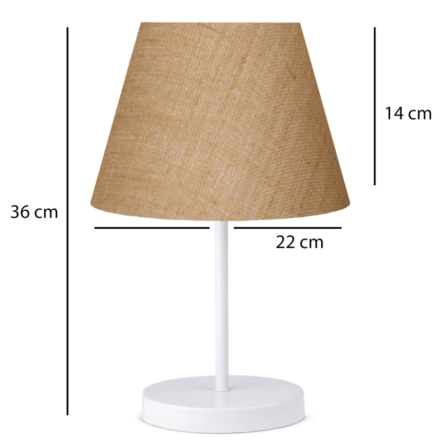 Stolní lampa AYD 1xE27/40W/230V hnědá/bílá