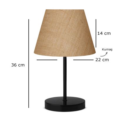 Stolní lampa AYD 1xE27/40W/230V hnědá/černá