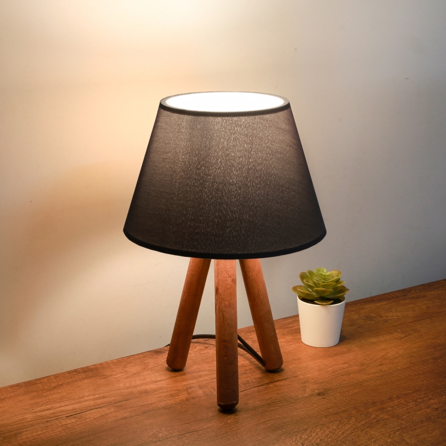 Stolní lampa AYD 1xE27/40W/230V hnědá/černá