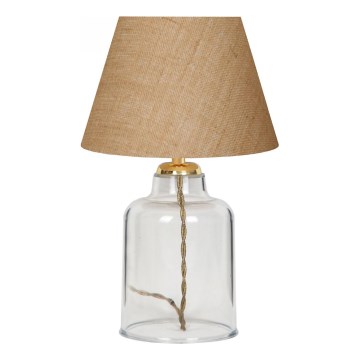 Stolní lampa AYD 1xE27/40W/230V hnědá/čirá