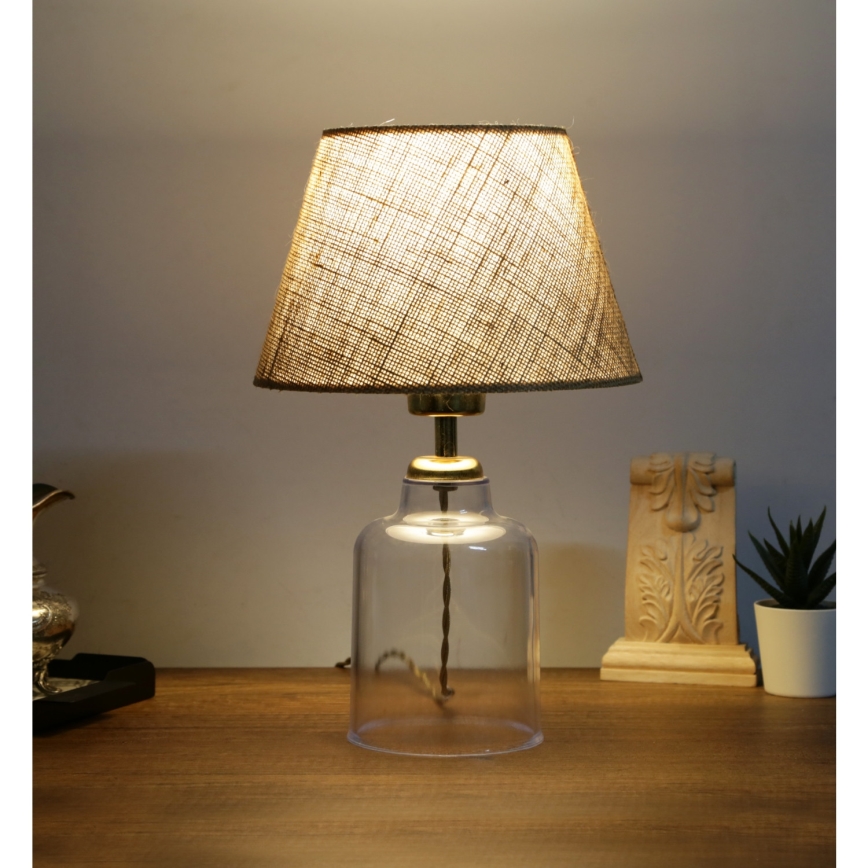 Stolní lampa AYD 1xE27/40W/230V hnědá/čirá