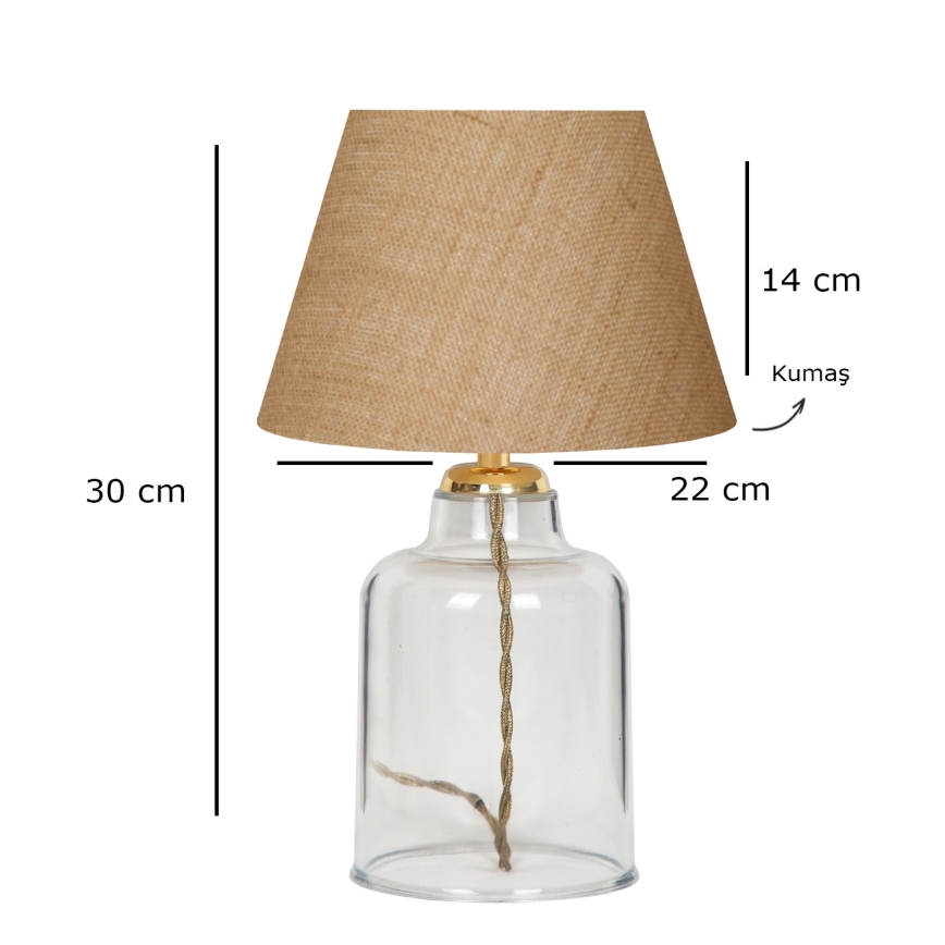 Stolní lampa AYD 1xE27/40W/230V hnědá/čirá