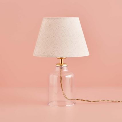 Stolní lampa AYD 1xE27/40W/230V krémová/čirá