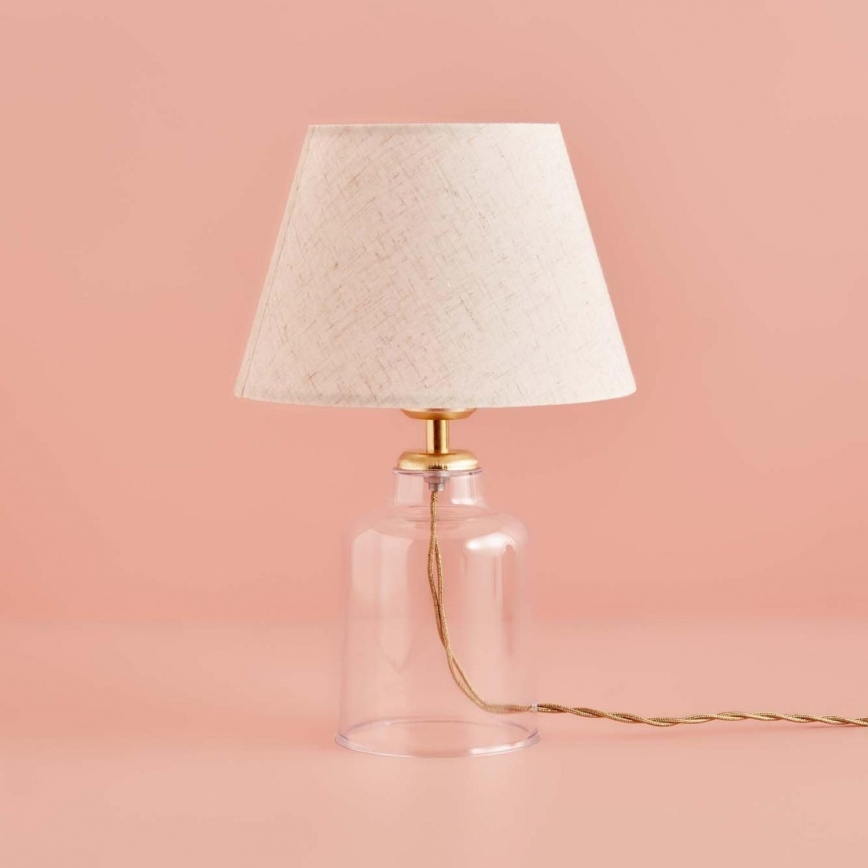 Stolní lampa AYD 1xE27/40W/230V krémová/čirá