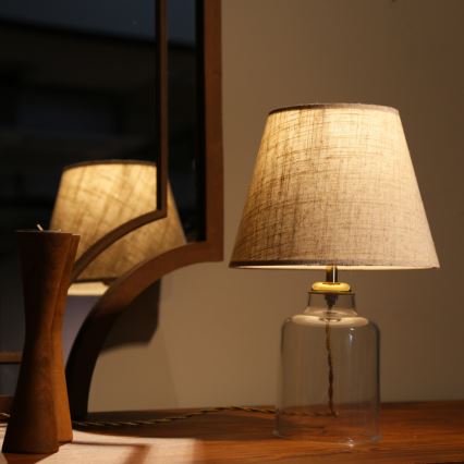 Stolní lampa AYD 1xE27/40W/230V krémová/čirá