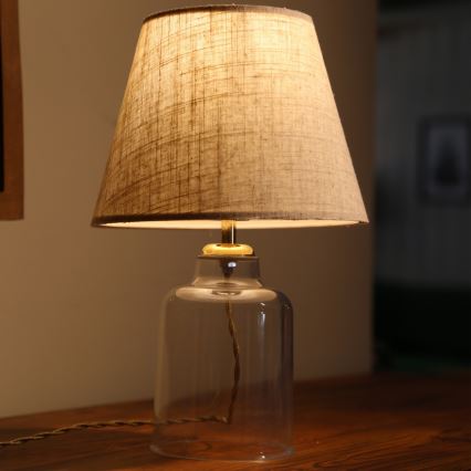 Stolní lampa AYD 1xE27/40W/230V krémová/čirá