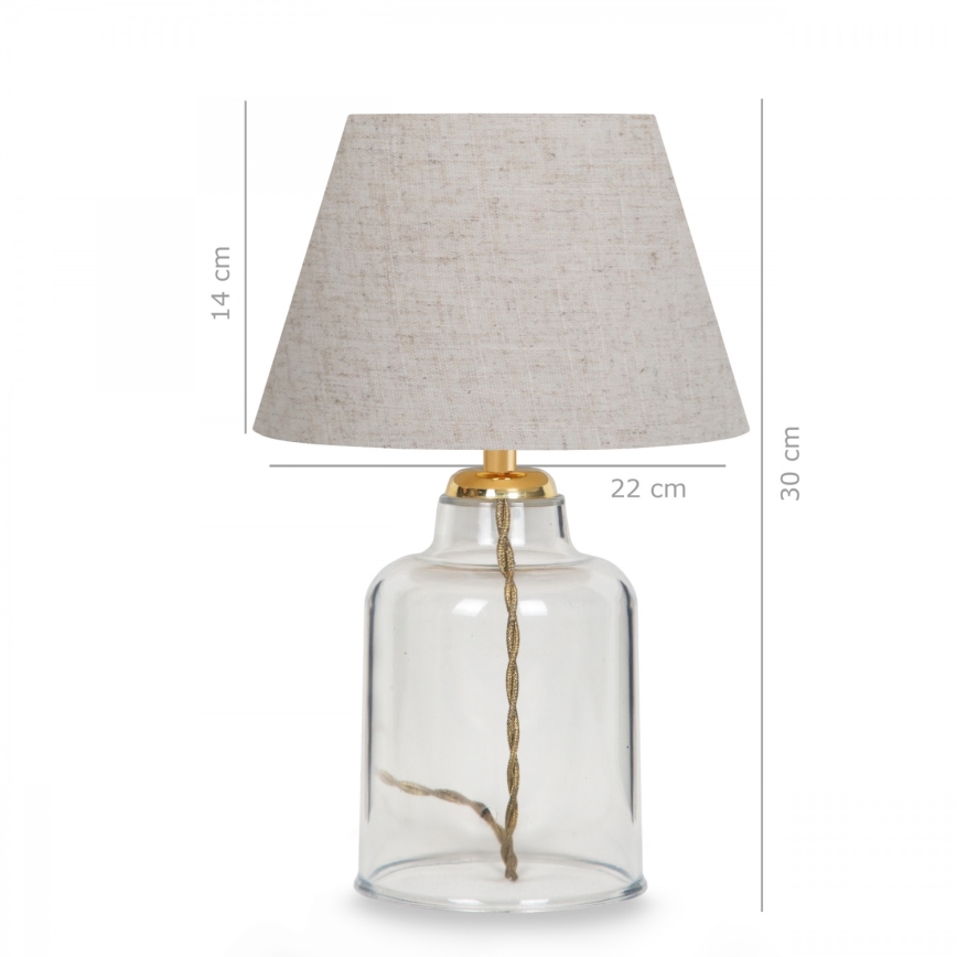 Stolní lampa AYD 1xE27/40W/230V krémová/čirá