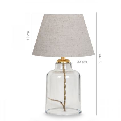 Stolní lampa AYD 1xE27/40W/230V šedá/čirá