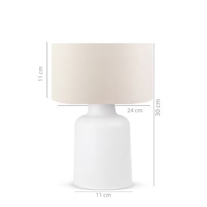 Stolní lampa AYD 1xE27/60W/230V béžová/bílá