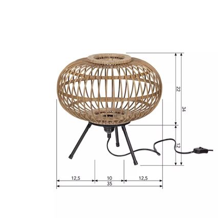 Stolní lampa BASICLABEL 1xE27/40W/230V bambus