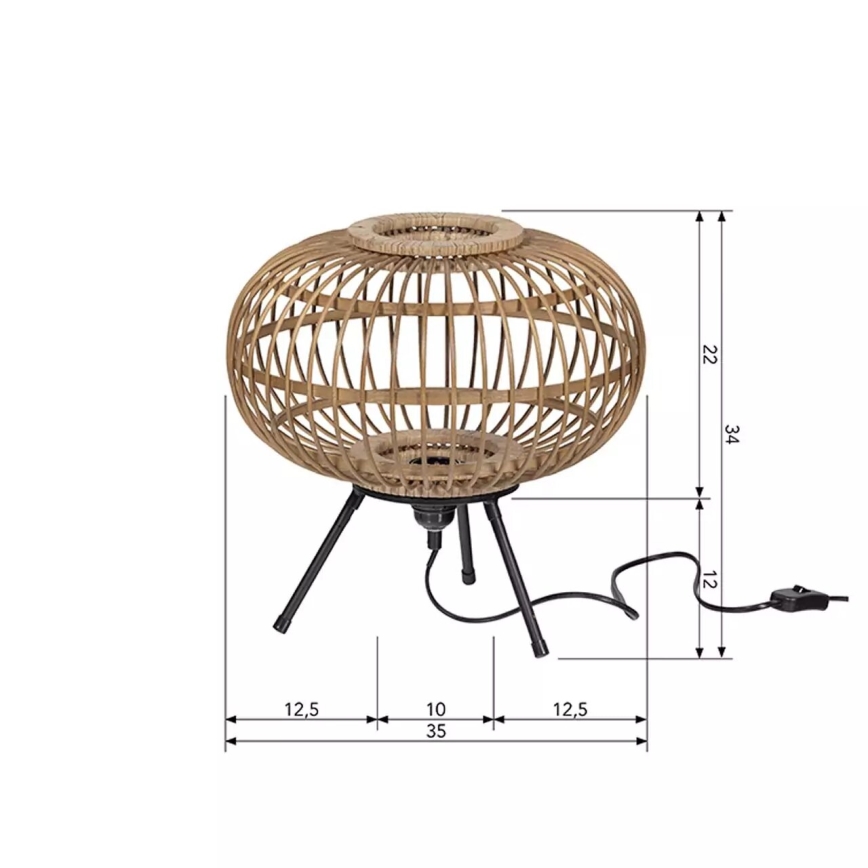 Stolní lampa BASICLABEL 1xE27/40W/230V bambus