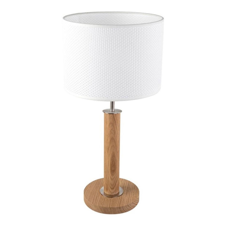 Stolní lampa BENITA 1xE27/60W/230V 48 cm bílá/dub