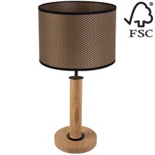 Stolní lampa BENITA 1xE27/60W/230V 48 cm hnědá/dub – FSC certifikováno
