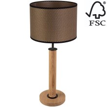Stolní lampa BENITA 1xE27/60W/230V 61 cm hnědá/dub – FSC certifikováno