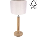 Stolní lampa BENITA 1xE27/60W/230V 61 cm krémová/dub – FSC certifikováno