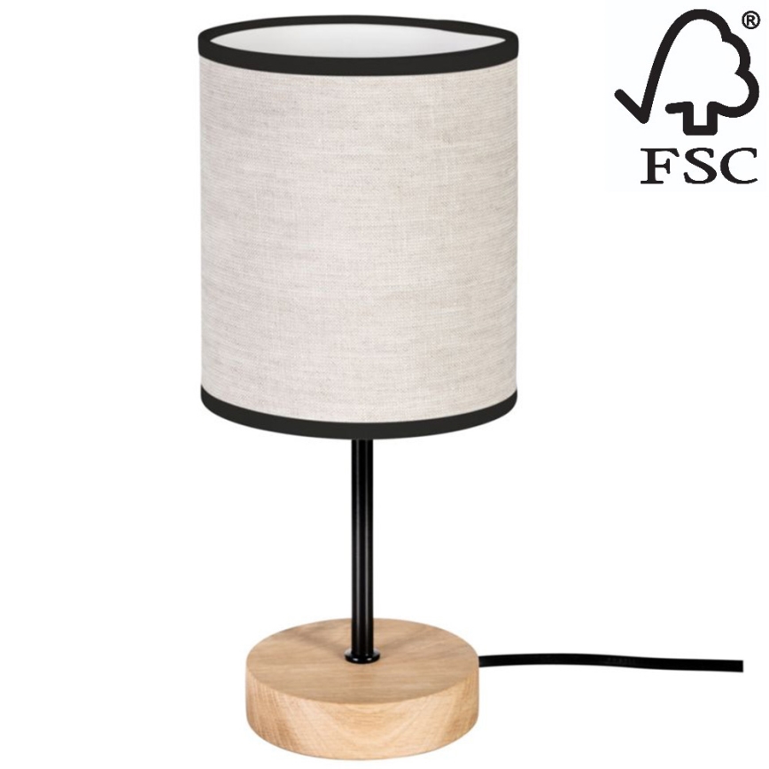 Stolní lampa BOHO 1xE27/25W/230V dub – FSC certifikováno