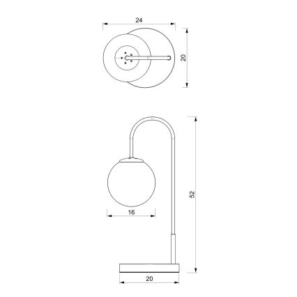 Stolní lampa CAMBRIDGE 1xE14/60W/230V černá