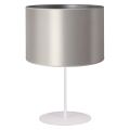 Stolní lampa CANNES 1xE14/15W/230V 20 cm stříbrná/bílá