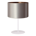 Stolní lampa CANNES 1xE14/15W/230V 20 cm stříbrná/měděná/bílá