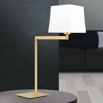 Stolní lampa CARLTON 1xE27/40W/230V bílá/zlatá