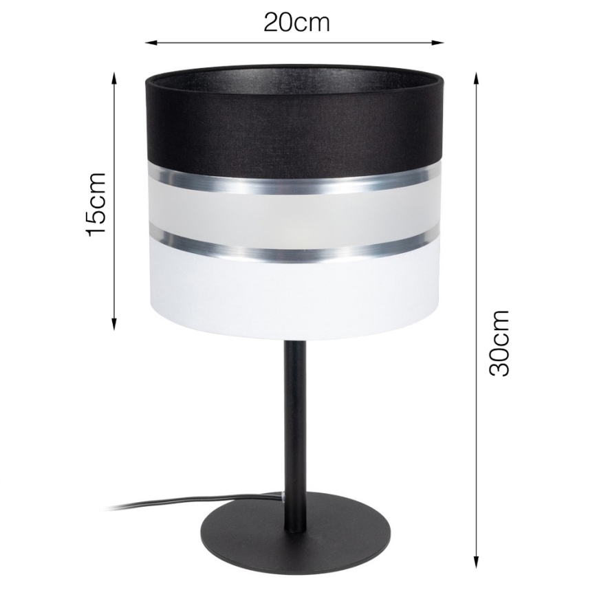 Stolní lampa CORAL 1xE27/60W/230V černá/bílá