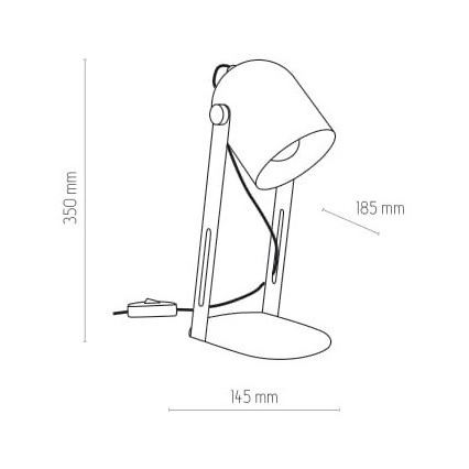 Stolní lampa DAVIS 1xE27/60W/230V černá