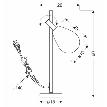 Stolní lampa DENSO 1xG9/5W/230V černý chrom