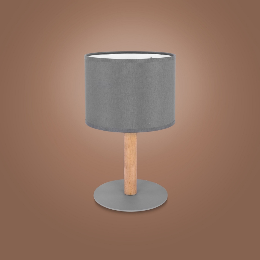 Stolní lampa DEVA 1xE27/15W/230V šedá/dřevo