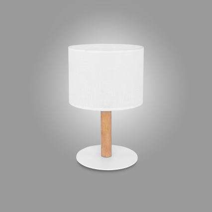 Stolní lampa DEVA 1xE27/60W/230V bílá/dřevo