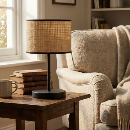 Stolní lampa ECO 1xE27/15W/230V béžová/ratan