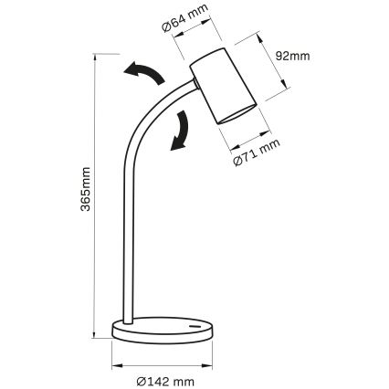 Stolní lampa FELIX 1xGU10/9W/230V černá
