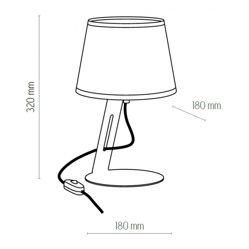Stolní lampa GRACIA 1xE27/60W/230V černá