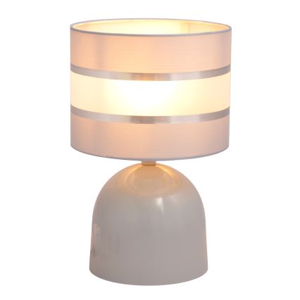 Stolní lampa HELEN 1xE27/15W/230V šedá/stříbrná