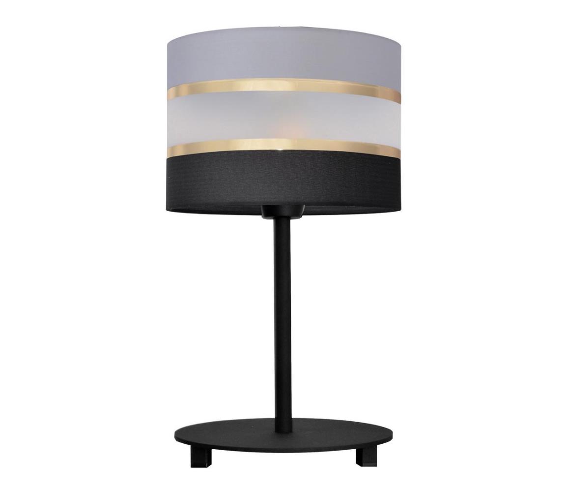 Helam Stolní lampa HELEN 1xE27/60W/230V černá/šedá/zlatá HE1224